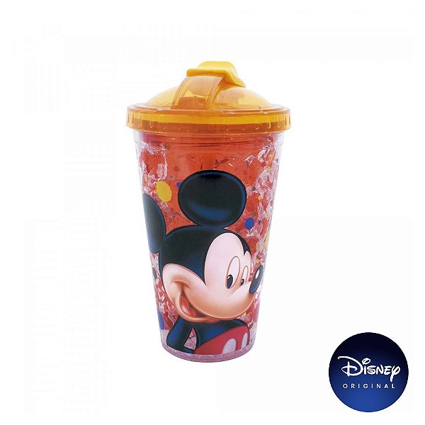 Copo c/ Canudo Mickey Mouse Congelante - 450ml - 01 Un -