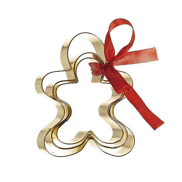 Kit Cortadores de Biscoito Ginger Bread - 03 unidades - Cromus Natal - Rizzo Balões