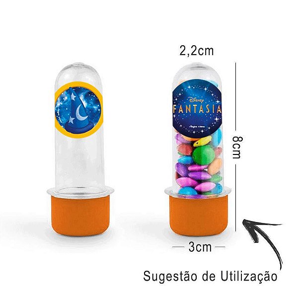 Mini Tubete Lembrancinha Festa Mickey Fantasia 8cm 20 unidades - Laranja - Rizzo