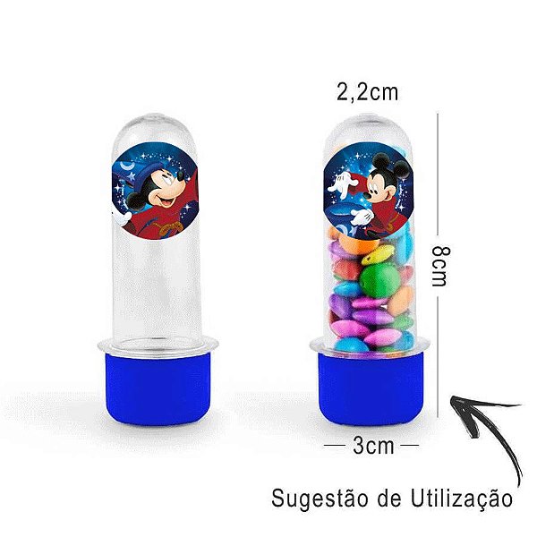 Mini Tubete Lembrancinha Festa Mickey Fantasia 8cm 20 unidades - Azul - Rizzo