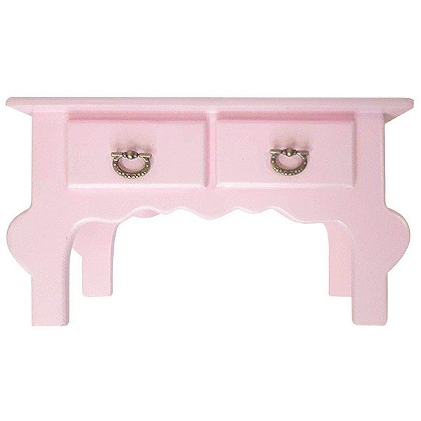 Mini Gaveteiro de Mesa 2 Gavetas - Rosa Bebê  - MDF - 01 Unidade - Rizzo