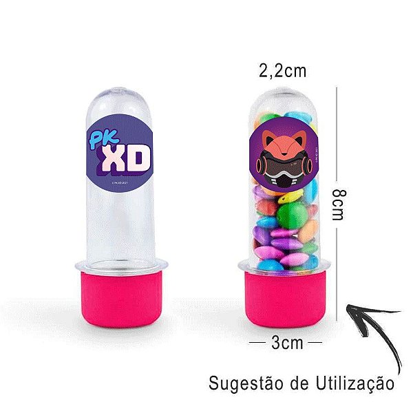 Mini Tubete Lembrancinha PK XD 8cm 20 unidades - Rosa Pink- Rizzo