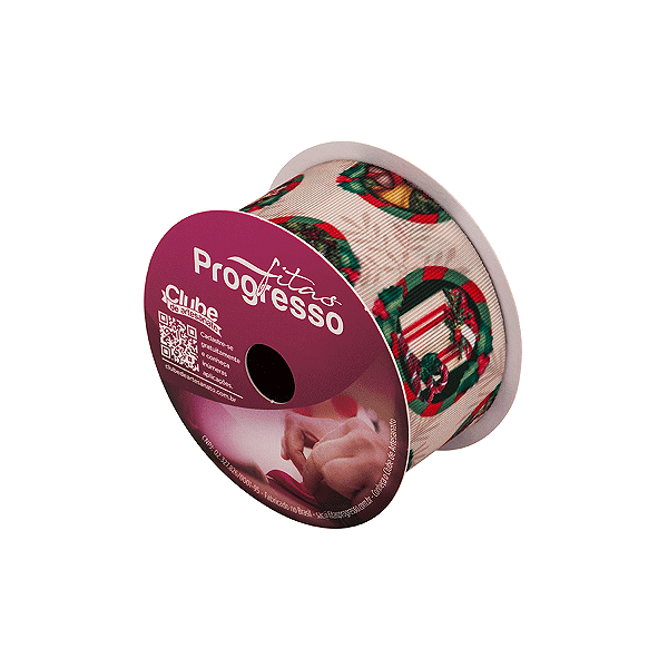 Fita de Cetim EGP 009TR 38mm -10m Cor 289 Papai Noel Vintage - 01 unidade - Progresso Natal