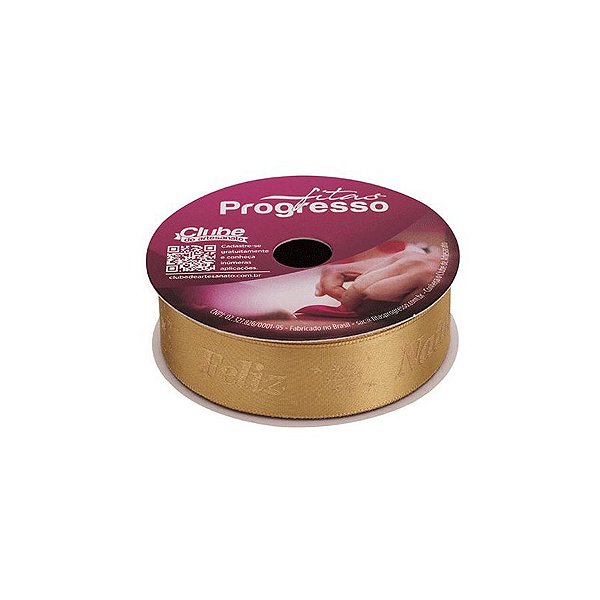 Fita de Cetim ECF 005H 22mm -10m Cor 793 Frase Feliz Natal - 01 unidade - Progresso - Rizzo Balões