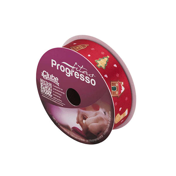 Fita de Cetim ECF 005TR 22mm -10m Cor 088 Enfeites Biscoito de Natal - 01 unidade - Progresso Natal - Rizzo