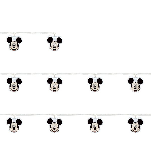 Cordão 10 Leds Mickey Preto e Branco 165cm 2AA - 01 Unidade - Cromus - Rizzo