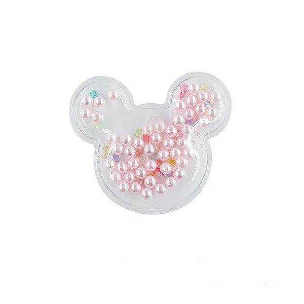 Aplique Urso Incolor Pérola Rosa - 5cm - 2 Un - Artegift - Rizzo