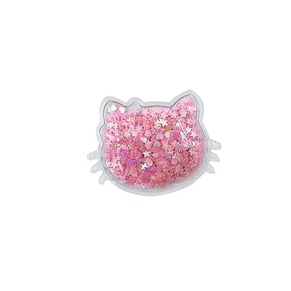 Aplique Gato Incolor Rosa - 6cm - 2 Un - Artegift - Rizzo