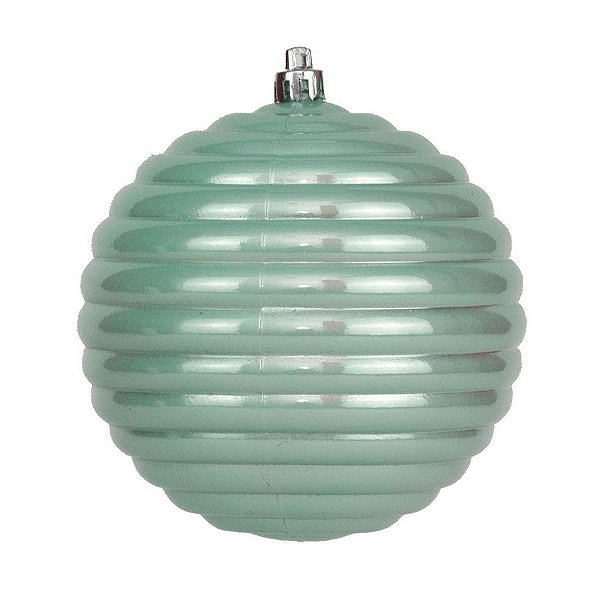Bola de Natal Ondas VDY Cor Verde Mint 10cm 04 Unidades - Cromus - Rizzo Balões