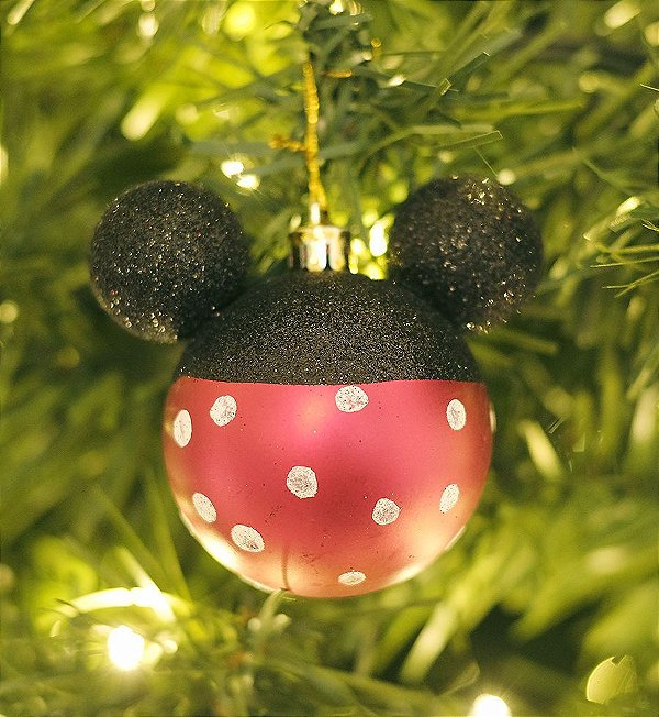 Kit Bolas Minnie Poá  10cm - 02 unidades Natal Disney - Cromus - Rizzo