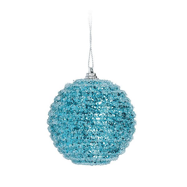 Kit Bolas Glitter Azul 8cm - 06 unidades - Cromus Natal - Rizzo Balões