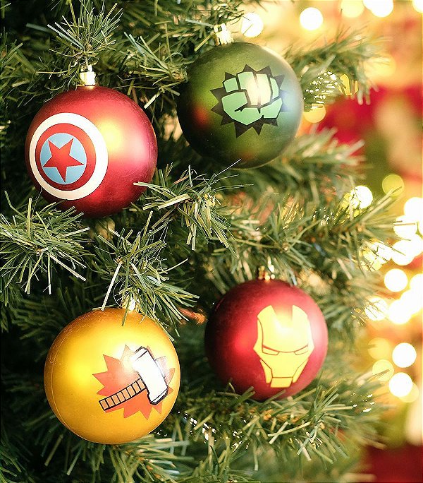 Kit Bolas Avengers 8cm - 04 unidades Natal Disney - Cromus - Rizzo Balões