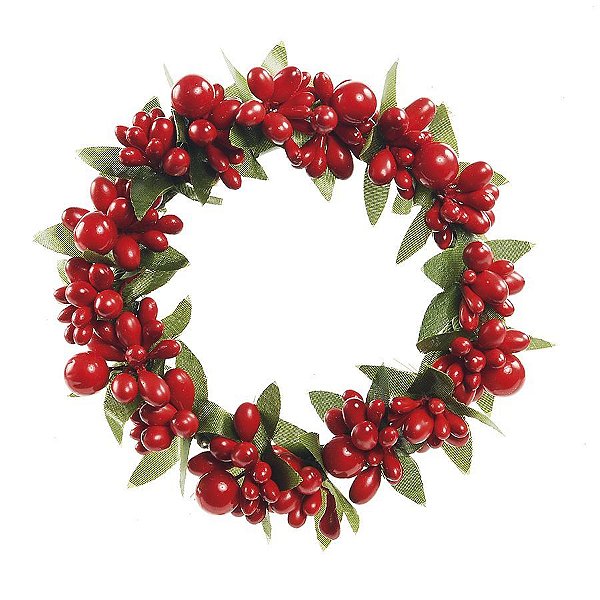 Mini Guirlanda Frutos Vermelho 10cm - 01 unidade - Cromus Natal - Rizzo Balões