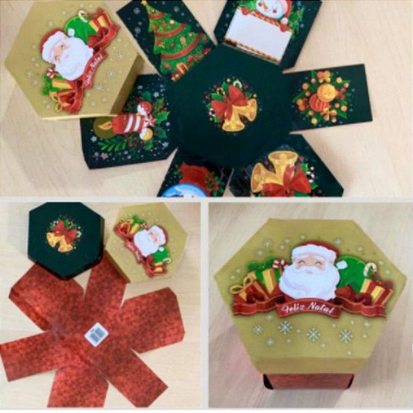 Caixa Explosão Noel Feliz Natal Ref.1941 com 2 unid. - Erika Melkot Rizzo Balões