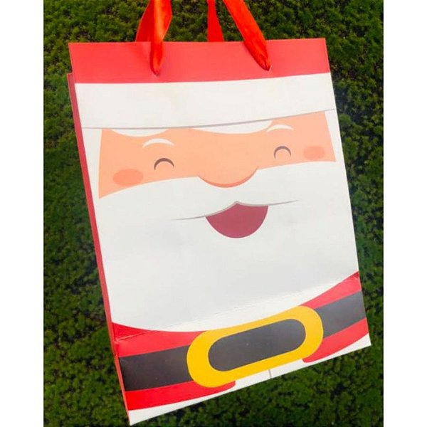 Sacola Decorada Natal M Papai Noel Sorrindo 1un