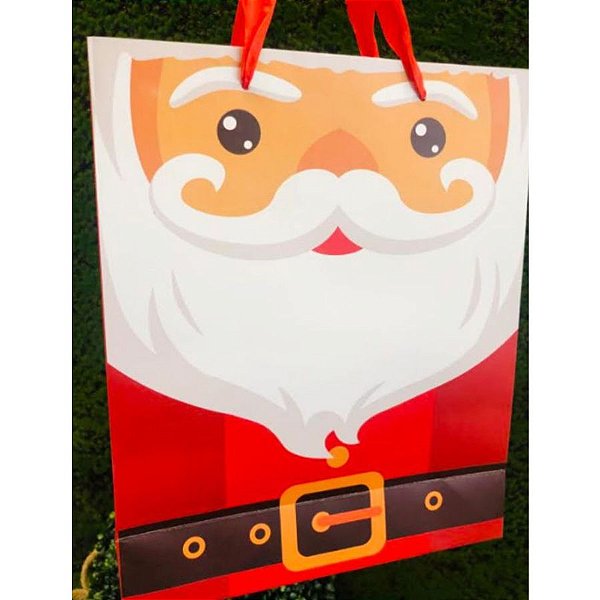 Sacola Decorada Natal M Papai Noel 1un
