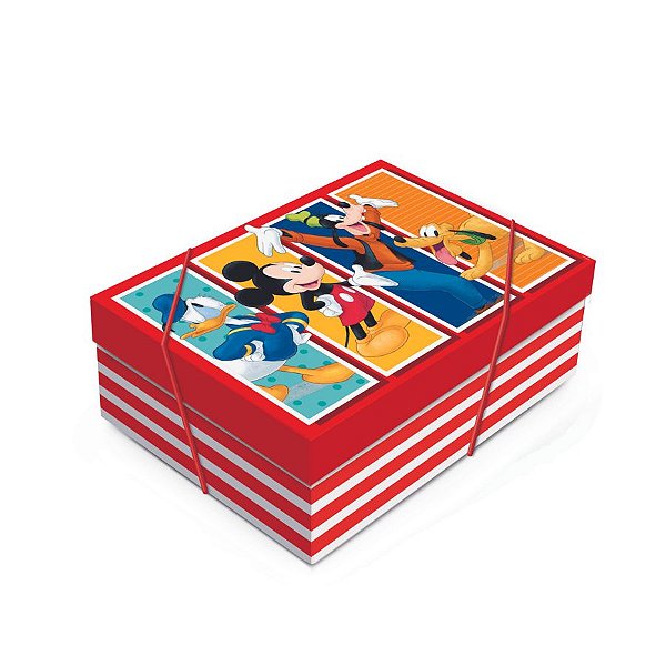 Caixa para Presente com Tampa  - Mickey e Turma - 01 unidade - Cromus - Rizzo