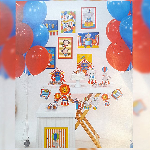 Kit Festa Fácil Festa Circo Grande - 62pçs - 01 Unidade - Cromus - Rizzo
