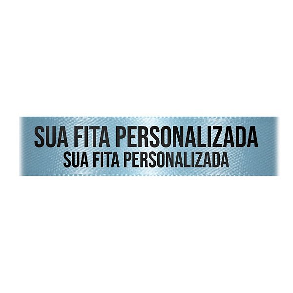Fita de Cetim Personalizada CFS007 - 30mm X 45metros - Azul Bebê 212 - 01 Unidade - Progresso - Rizzo Personalize