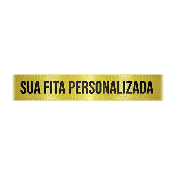 Fita de Cetim Personalizada CFS005 - 22mm X 45metros - Amarelo Canário 242 - 01 Unidade - Progresso - Rizzo Personalize