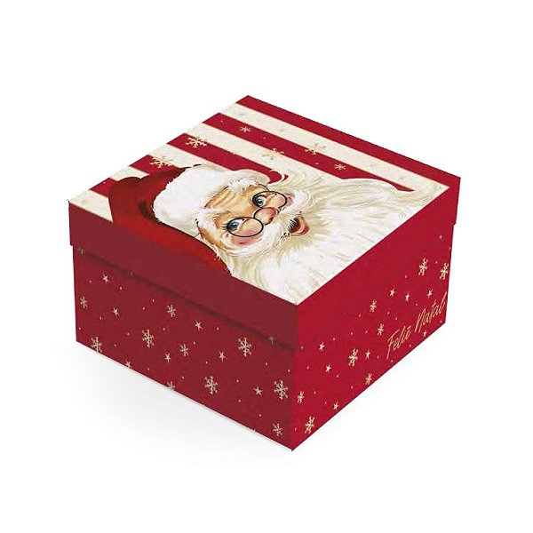 Caixa para Presente Quadrada - Natalino - 01 unidade - Cromus Natal - Rizzo