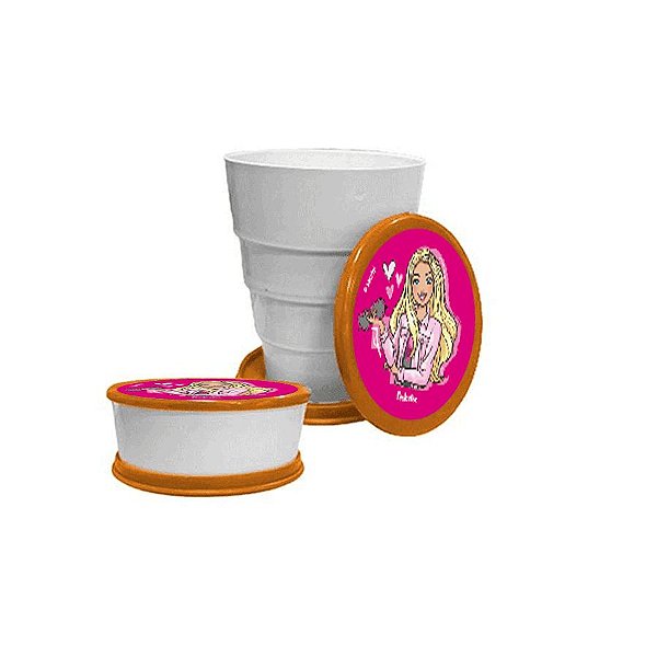 Kit Copo Sanfonado Retrátil Sortidos Lembrancinha Barbie - 06 Unidades - Rizzo