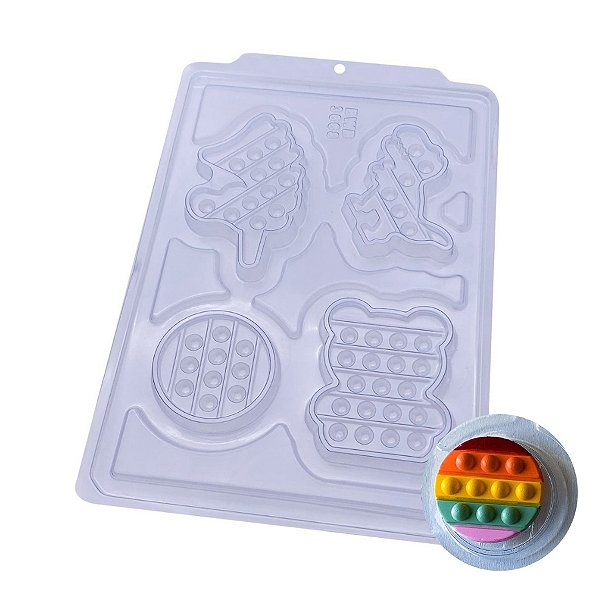 Forma de Acetato Simples Semiprofissional - Pop It Divertido - Ref. 3668 - 01 Unidade - BWB