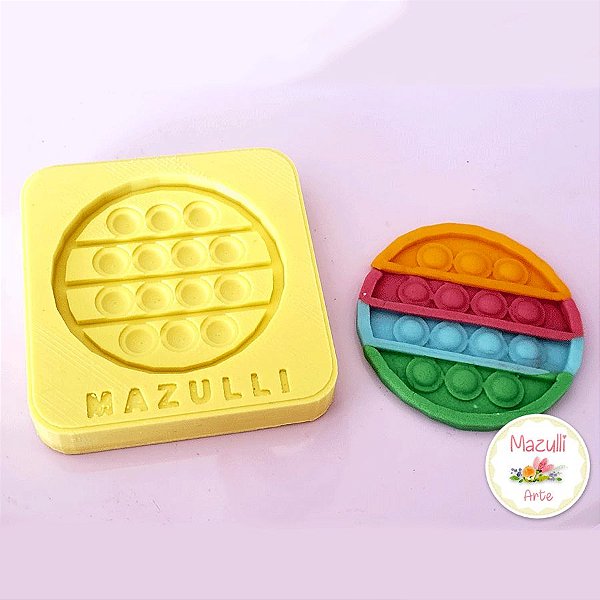 Molde de Silicone 2313 Festa Pop It Fidget Toy Redondo - 01 Unidade - Mazulli - Rizzo