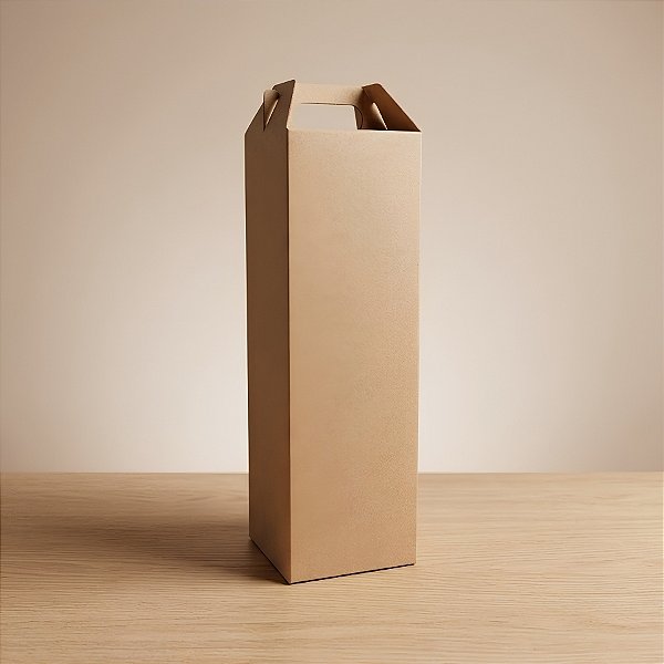 Caixa Garrafa G Kraft 33x10x10cm - Gramatura 300g - 10 Unidades - ASSK -