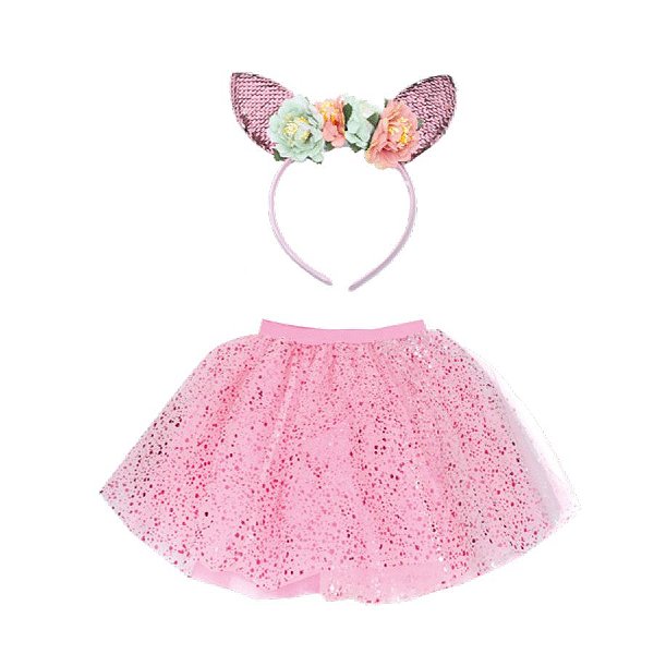 Saia Tute com Tiara Infantil Festa Carnaval 02pçs 01 Unidade Cromus Rizzo