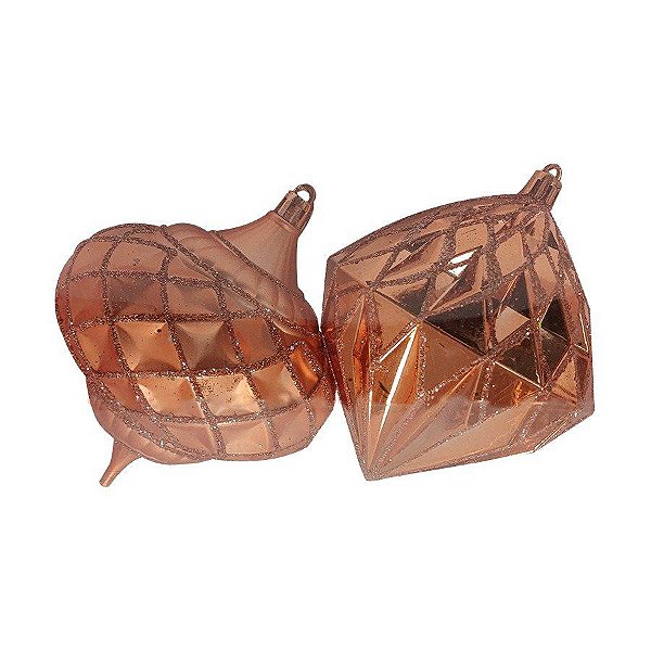 Kit Bola Pião - Rose Gold - 10cm - 2 UN - Rizzo