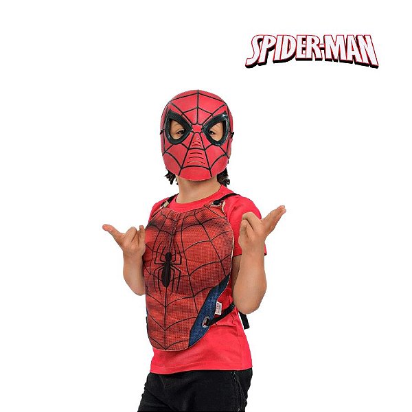 Fantasia Kit Vingadores Peitoral e Mascara Homem Aranha 02pçs 01 Unidade Regina Rizzo