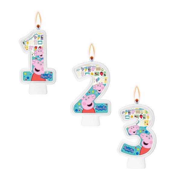 Vela Numeral Festa Peppa Pig Clássica 01 Unidade - Regina - Rizzo