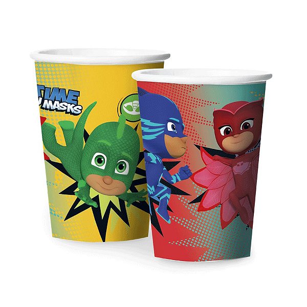 Copo Papel 180ml Festa PJ Masks 2 - 12 Unidades Regina