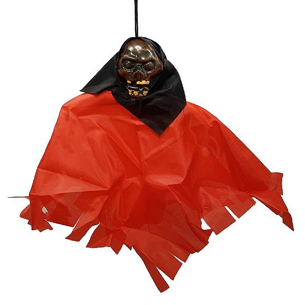 Boneco em Tecido para Pendurar Halloween - Caveira Preta - 1 Unidade - Rizzo