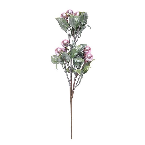 Galho Folhas & Frutas - Galhos Grandes - Rosa & Verde - 1 UN - Cromus - Rizzo