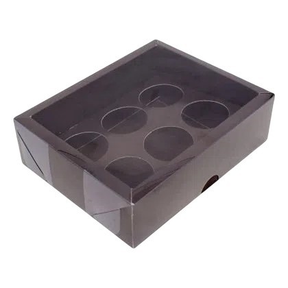 Caixa Base Brigadeiro - Marrom - N1 (9cm x12cm x4cm) - 5 unidades - Assk -