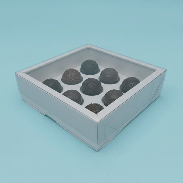 Caixa Base Brigadeiro - Branco - N2 (13cm x13cm x3,5cm) - 5 unidades - Assk - Rizzo