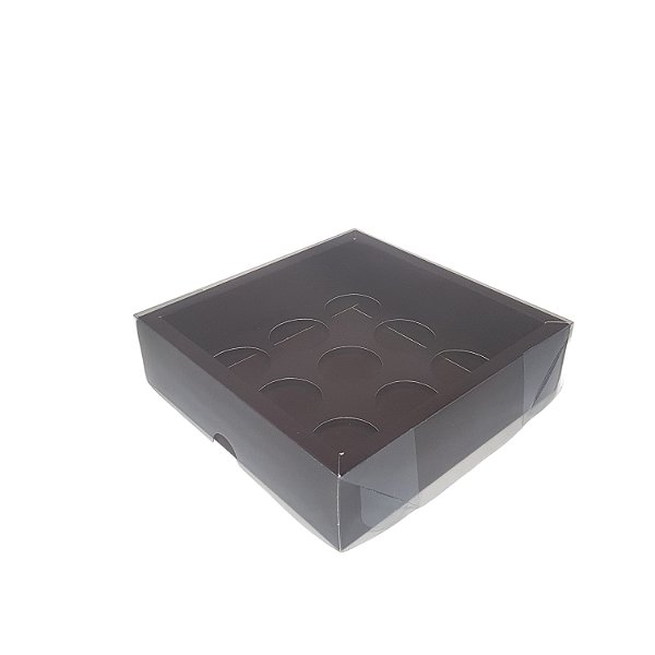 Caixa Base Brigadeiro - Marrom - N2 (13cm x13cm x3,5cm) - 5 unidades - Assk -