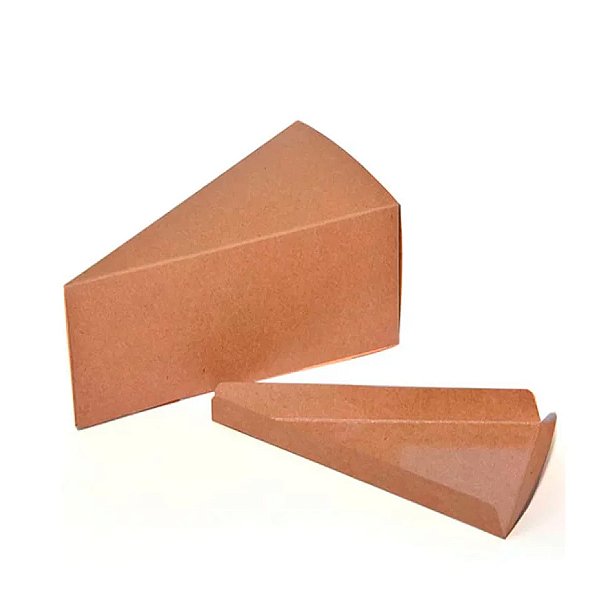 Caixa Fatia de Bolo com Gaveta n°2 - 9,5x15,5x6cm  Kraft - 10 unidades - Rizzo