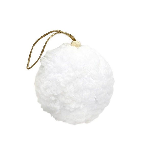 Kit Bolas Decorativas - Pelúcia - Branco - 8cm - 03 unidades - Natal Tok da Casa - Rizzo