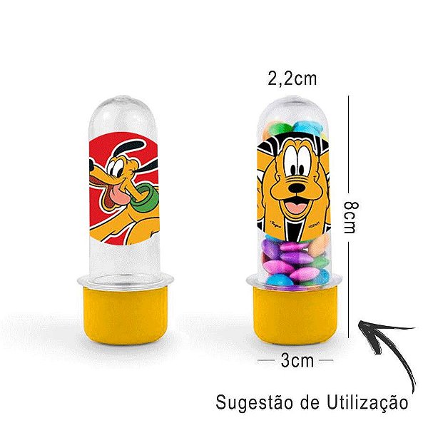 Mini Tubete Lembrancinha Festa Mickey Mouse 8cm 20 unidades - Amarelo - Rizzo