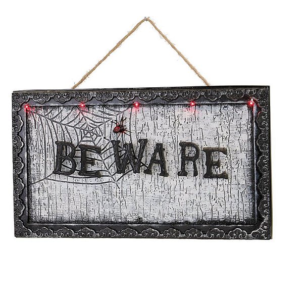 Quadro Decorativo Halloween - BE WARE - com Som Luz e Movimento - 01 unidade - Cromus -
