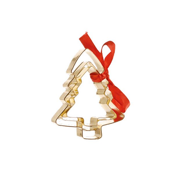 Kit Cortadores Pinheiro Dourado Kitchenware - 03 unidades - Cromus - Rizzo