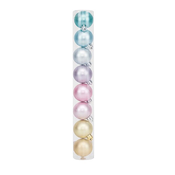 Bolas em Tubo Rainbow Mate 8cm - 08 unidades - Cromus Natal - Rizzo Balões