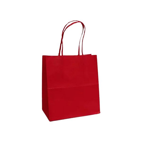 Sacola de Papel 23,5x17x28cm - Vermelho - Ref 5980 - 10 UN - Rizzo