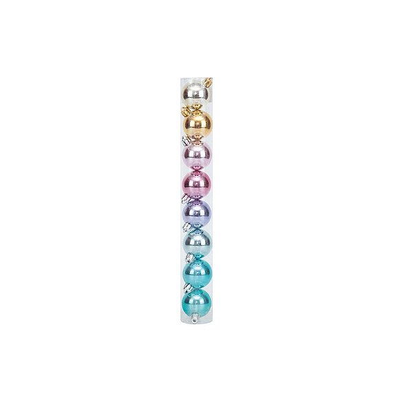 Bolas em Tubo Rainbow Lisa 04cm - 08 unidades - Cromus Natal - Rizzo Balões