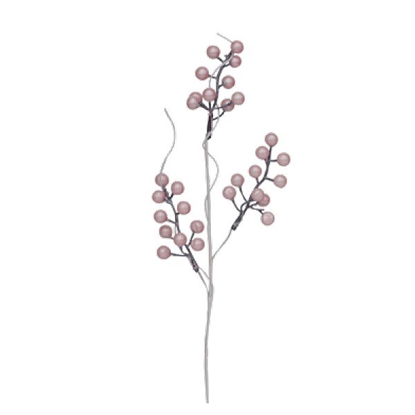 Galho de Frutas Peroladas Rosa - 1 Unidade - Cromus - Rizzo