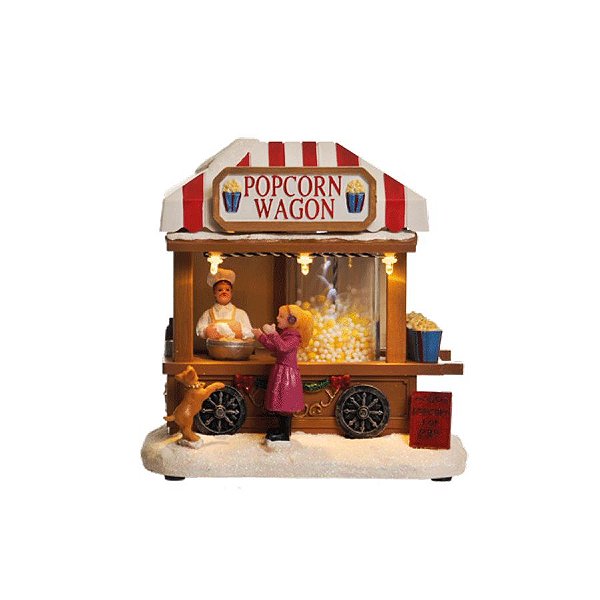 Cenário com Movimento Carrinho de Pipoca Natal 1 Unidade - Cromus -
