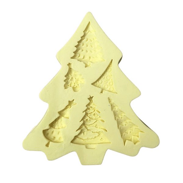 Molde de Silicone - Natal - Árvores - Cod 97 - 1 UN - Mazulli - Rizzo